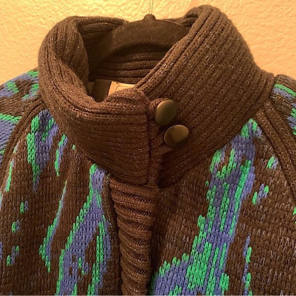 Vintage Alexandra Leigh Lined Abstract Sweater Jacket Coat 80s Size 14/16 Large - Picture 3 of 12